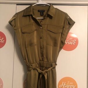 Rachel Zoe Green Button-Down Jumpsuit